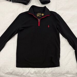 Polo by Ralph Lauren Black Sweatshirt with Red Trim